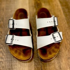 White leather Birkenstocks size 37